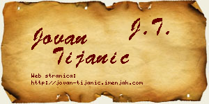 Jovan Tijanić vizit kartica